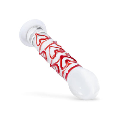 Glas dildo med hjerter fra Gildo