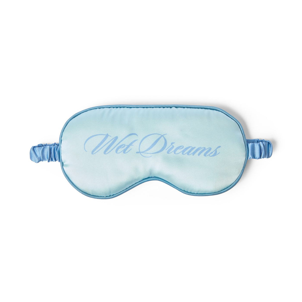 Blå natmaske, kan også bruges som blindfold med teksten Wet Dreams på