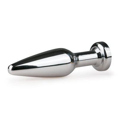 Spids metal buttplug med hvid sten fra Easytoys