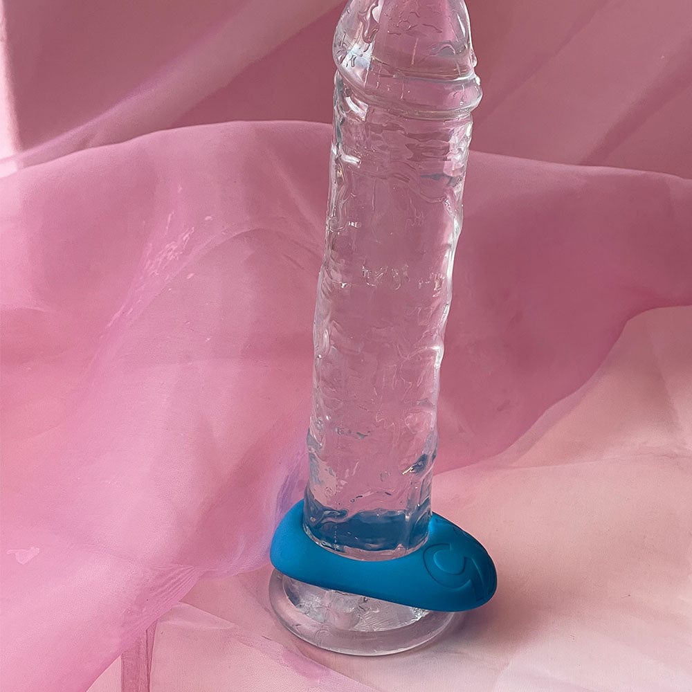 Penis cock ring fra Laid i blå, på cthru dildo - køb den her